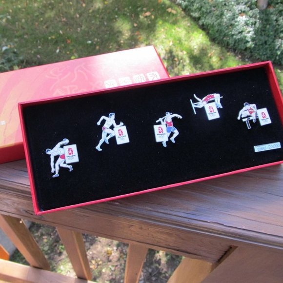 2008 Beijing Olympic Track & Field Pin Set in Box - Limited Ed. 02845/20000 - Picture 1 of 9